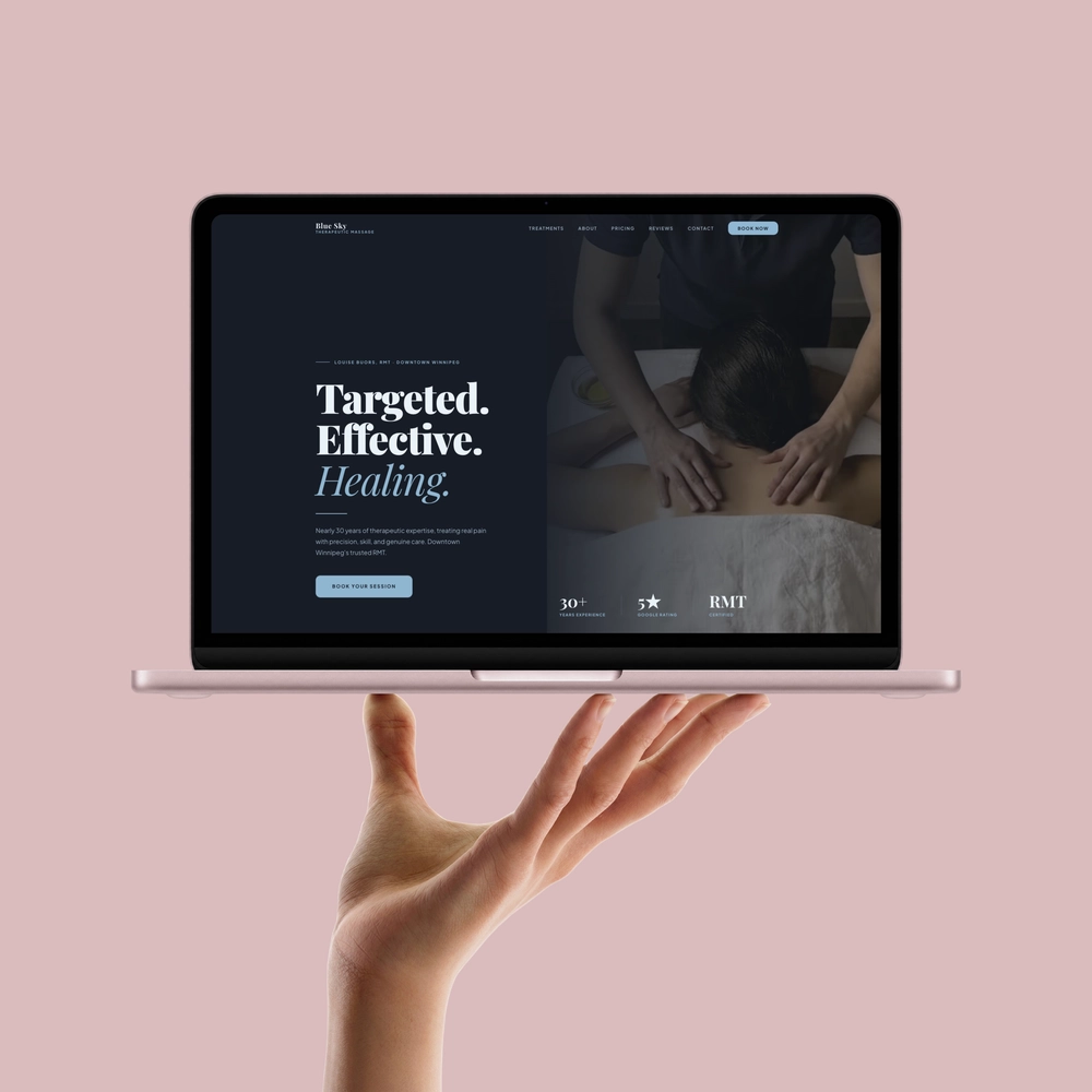 Blue Sky Therapeutic Massage website screenshot