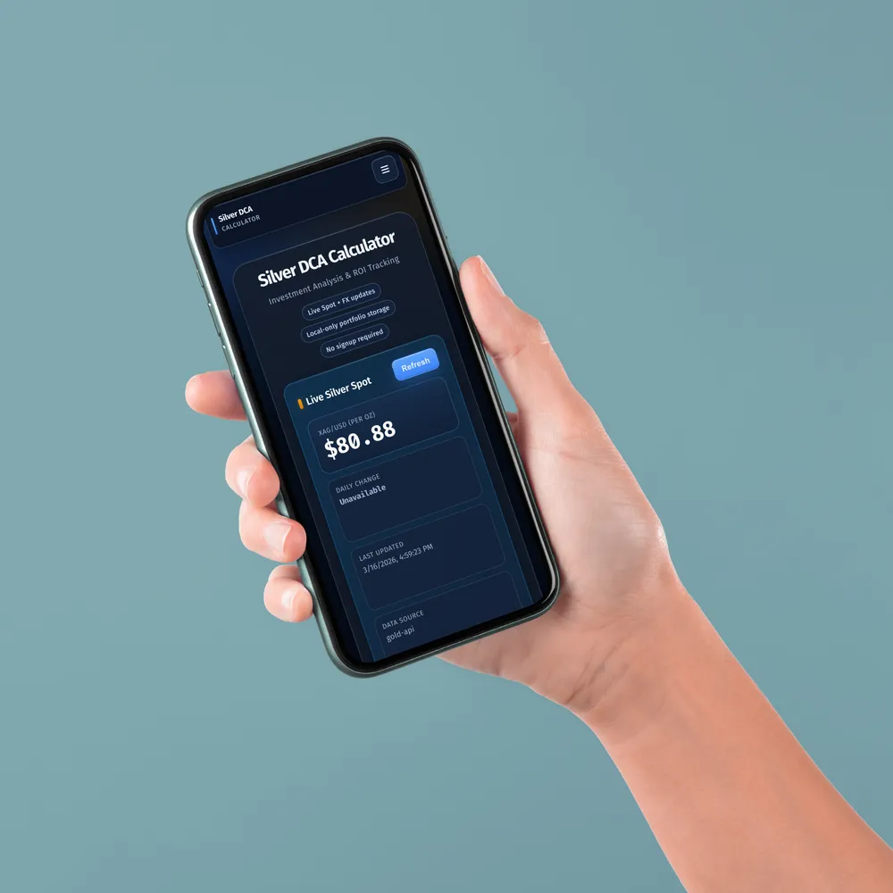 Silver DCA Calculator website screenshot